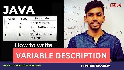 how to write variable Description in class 10 ICSE Computer Applications Variable description