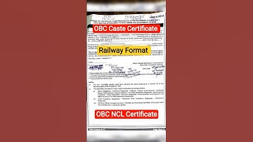🔥🔥Railway Format OBC Caste Certificate #railway #trending #rrb #alp