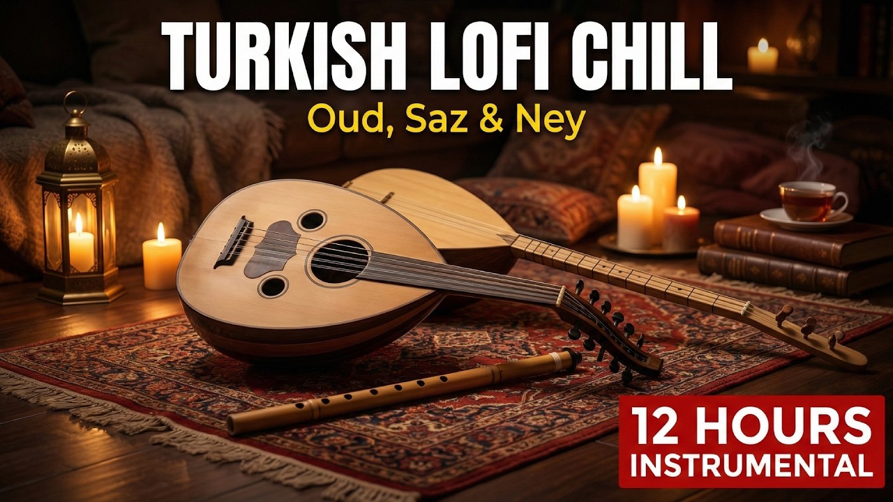 Turkish Lofi Chill | 12 Hours Oud, Saz & Ney Background Music for Studying & Relaxation