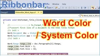 Information Word Ribbonbar Addin: Convert RGB System.Color to Word Color Update