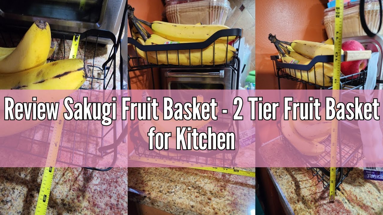 Review Sakugi Fruit Basket - 2 Tier Fruit Basket for Kitchen Counter, Detachable Fruit Vegetable Bas