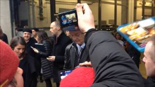 Bill Murray leaving Monuments Men press conference & signing autographs