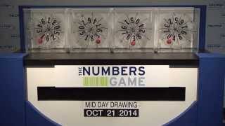 Midday Numbers Game Drawing: Tuesday, October 21, 2014