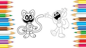 DogDay and CatNap from Smiling Critters Coloring Pages | How to color Poppy Playtime 3 #2