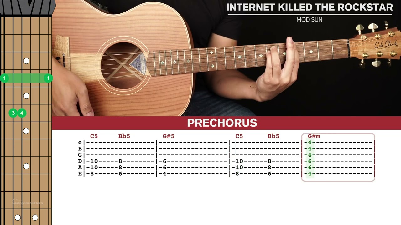 Internet Killed The Rockstar Guitar Cover Mod Sun 🎸|Tabs + Chords|