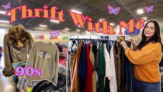 NO Budget THRIFT WITH ME//Sooo many 90s pieces! try on haul