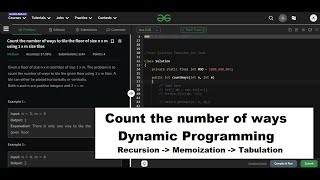 Dynamic Programming | Java Developer Interview Question | Count the number of ways to tile the floor