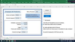 Formulario de Pedido Plantilla de Excel con PDF