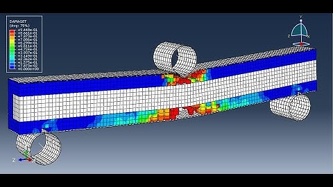 Simulation bending test of a composite beam(wood-UHPC-Steel) in Abaqus