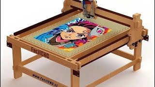 FacilCNC Tufting Primer Telar Robotico Hecho en Madera de Chile