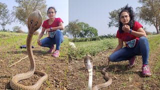 Fearless Lady Catching Angry Cobra Snake | Snake Rescue Operation | Snake Catcher Nirzara Chitti