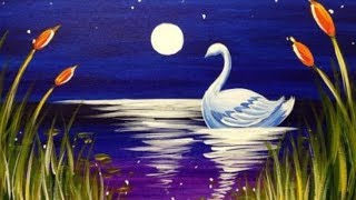 acrylic easy painting beginners swan simple tips