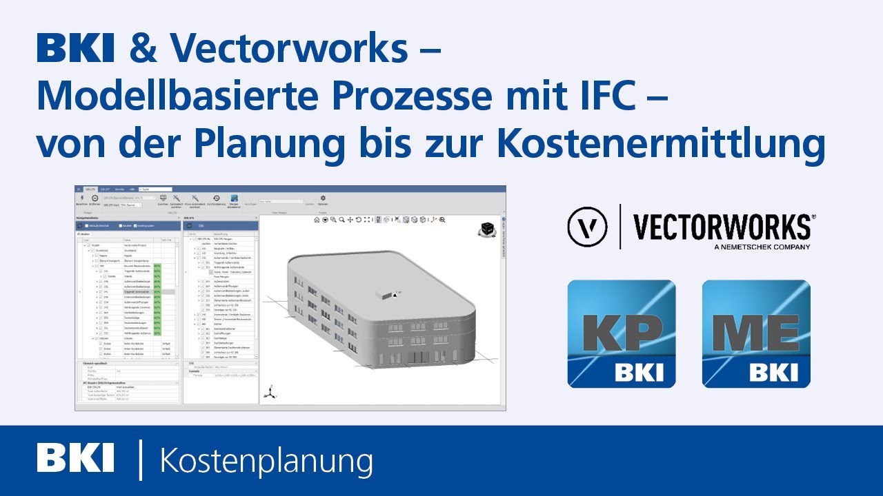 BKI & Vectorworks – Modellbasierte Prozesse mit IFC. Webinar vom 09.07.2025