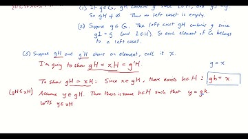 VLOG Left Cosets Partition a Group