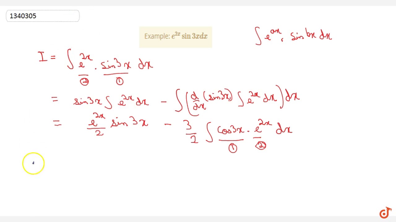 Example e 2x Sin 3x Dx YouTube Example e 2x Sin 3x Dx YouTube