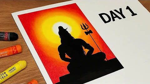 DAY 1 : Lord Shiva Drawing With Oil Pastels | Beginner to Pro