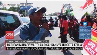 Ratusan Mahasiswa Tolak Disahkannya UU Cipta Kerja Ratusan Mahasiswa Tolak Disahkannya UU Cipta Kerja