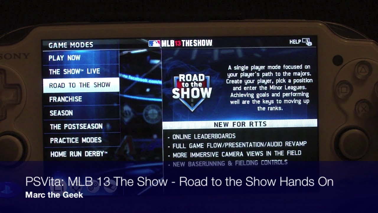 PSVita: MLB 13 The Show - Road to the Show Hands On - YouTube