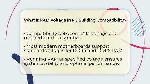 What Is RAM Voltage In PC Building Compatibility? - Ultimate PC Gaming Guide