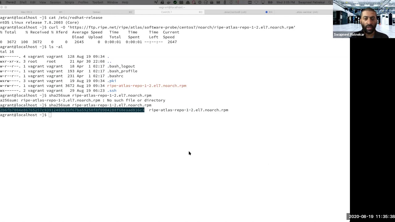 Install the RIPE Atlas Software Probe in CentOS 7/8 Binary (RPM) in 5 minutes (English)