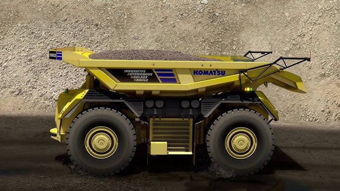 The World's first fully autonomous dump truck leaving Minexpo 2016 - YouTube