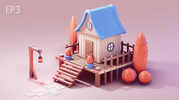 EP3 | Low Poly Hut in Blender 2.90 | 3d Game Asset | Blender Speed Model | Low poly game asset