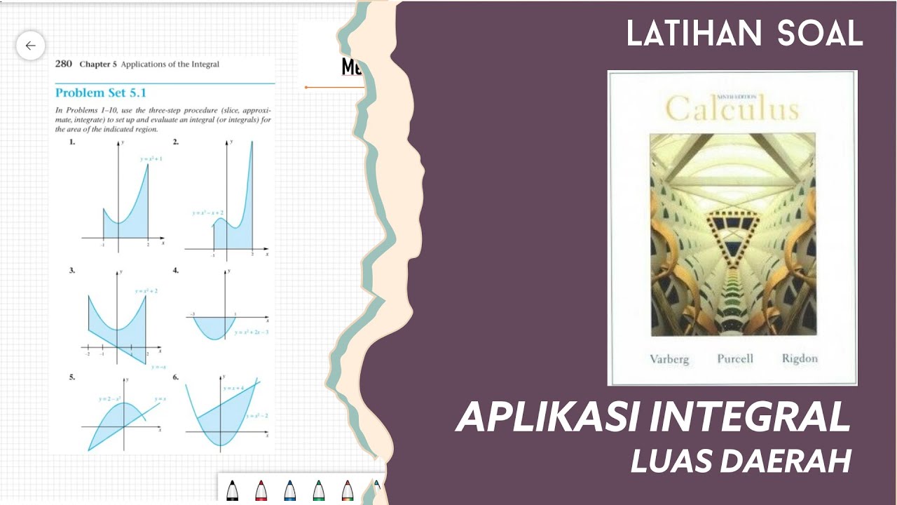 KALKULUS | APLIKASI INTEGRAL | LUAS DAERAH (Part 2) Latihan Soal Problem Set 5.1 Kalkulus Purcell
