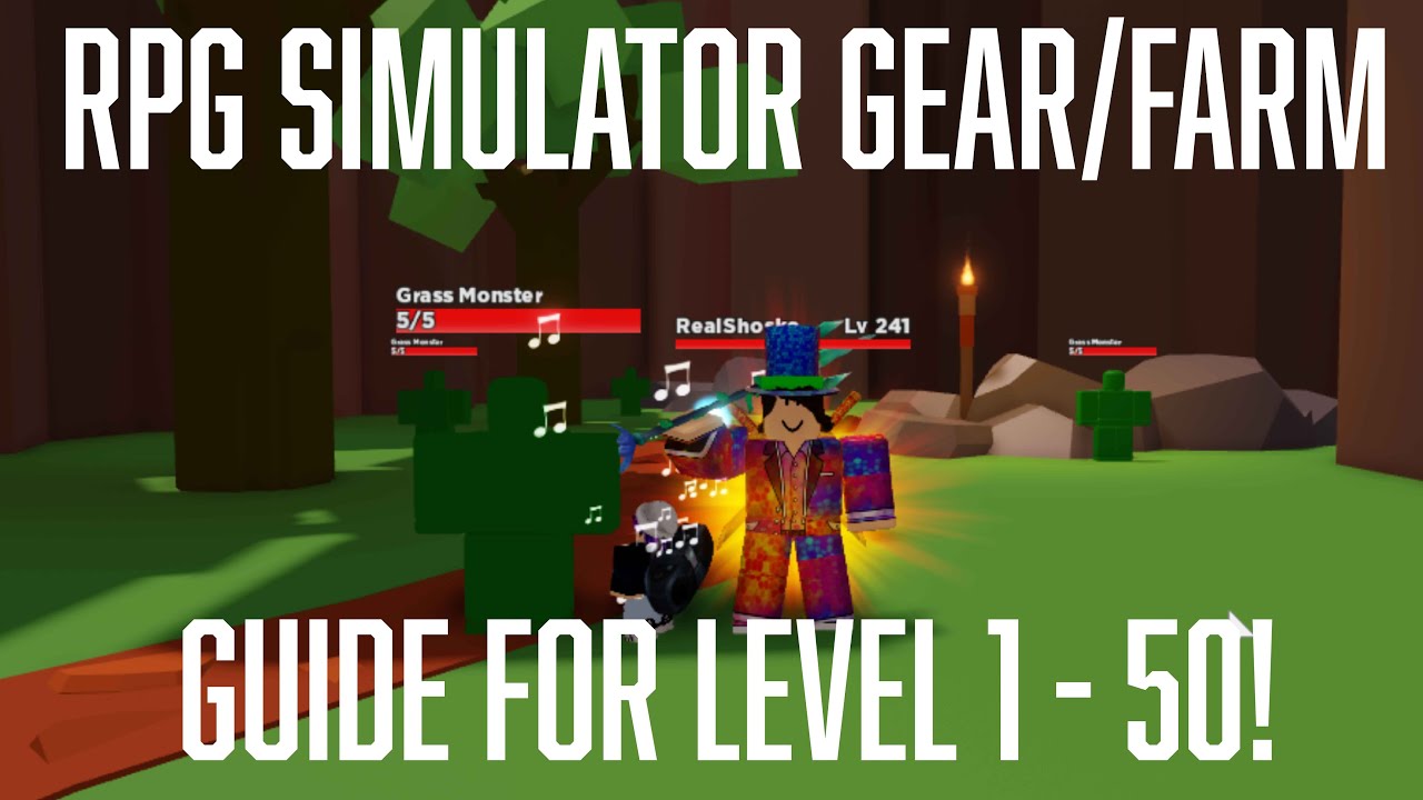 Roblox Rpg Simulator Gear Farming Guide For Levels 1 50 Youtube