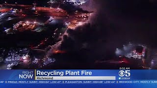Firefighters Battle Stubborn Fire At Richmond Recycling Facility