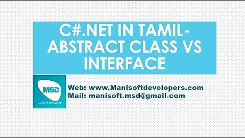 C#.Net in Tamil Part 53 - Abstract Class Vs Interface