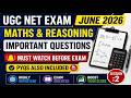 UGC NET June 2026 | Maths & Reasoning Important Questions | Paper 1 Preparation