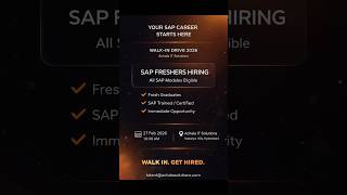 Freshers Walk-In Drive 2026 | Hyderabad Hiring | All SAP Modules Eligible