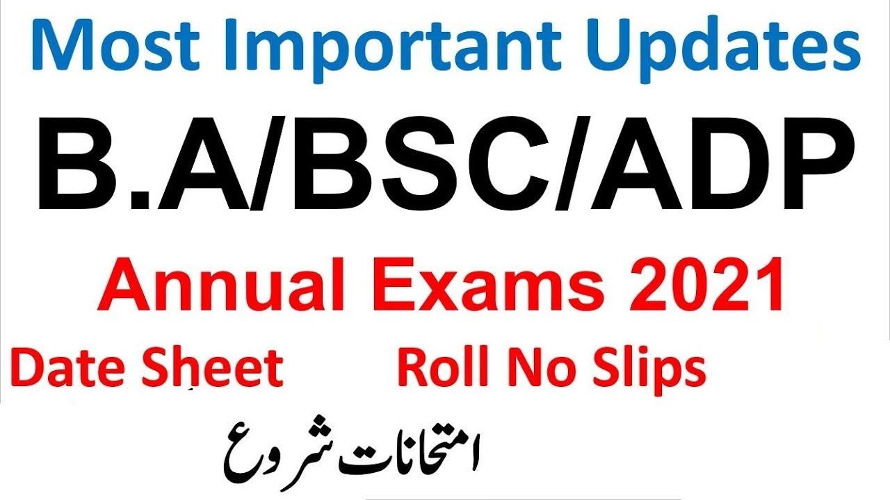 Finally BA, BSC ADP Date sheet announce for exam 2021