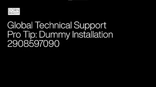 Global Technical Support Pro Tip Dummy Installation 2908597090 Dornbracht