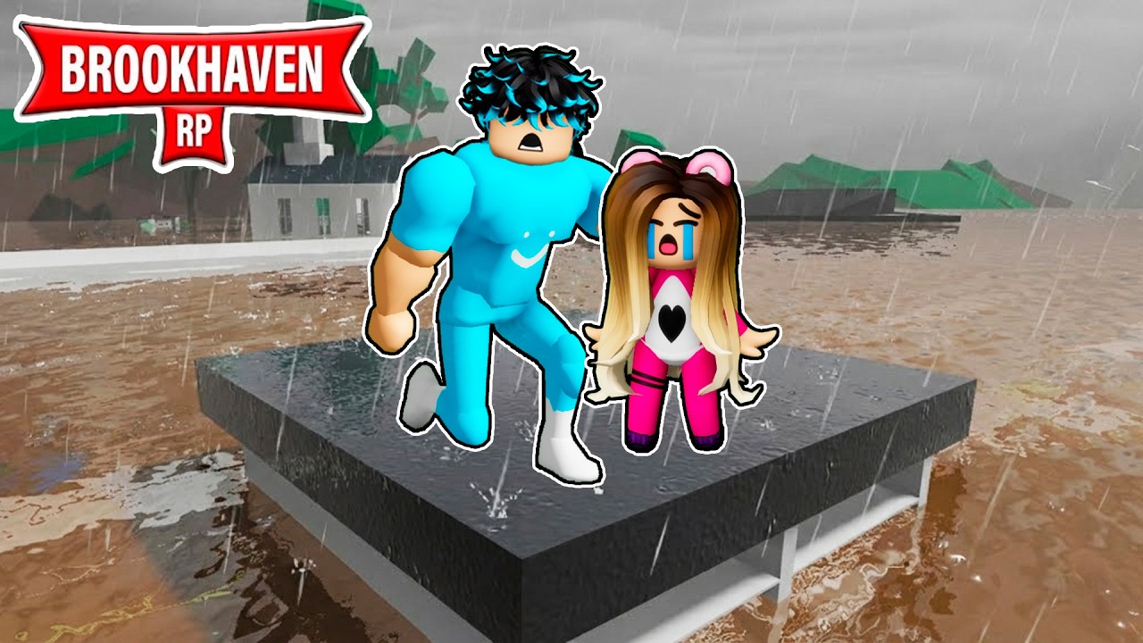 SOBREVIVIMOS a una INUNDACIÓN con mi BEBÉ Ela en Brookhaven Roblox