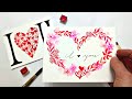 Super easy VALENTINES DAY CARDS for beginners » How to make a card for valentines day watercolor