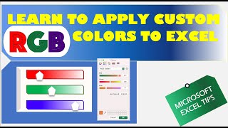 How to select custom colour codes in excel using RGB pattern MICROSOFT EXCEL RGB