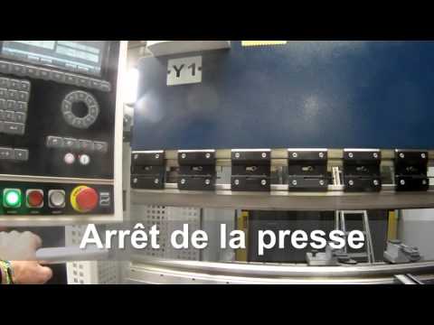 Voir le tutoriel d’initialisation de la presse plieuse
