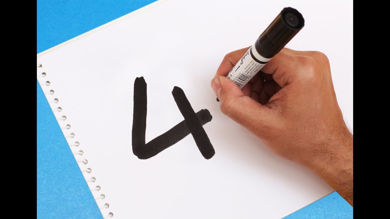 How to turn Number 4 into a Cartoon PLANE ! Fun with Number Drawing for ...