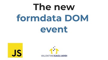 The formdata DOM event