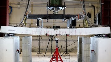 Flexural test of concrete slab reinforced with GFRP bars