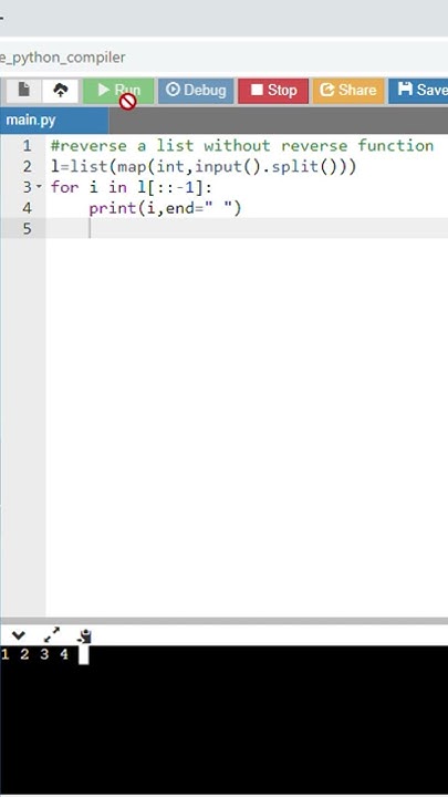 Reverse a List without using reverse() in Python💻 | Python Programs📚 ...