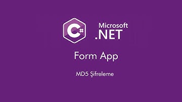 MD5 Şifreleme (Class,Metot Oluşturarak MD5 Şifreleme) C# - FormApp
