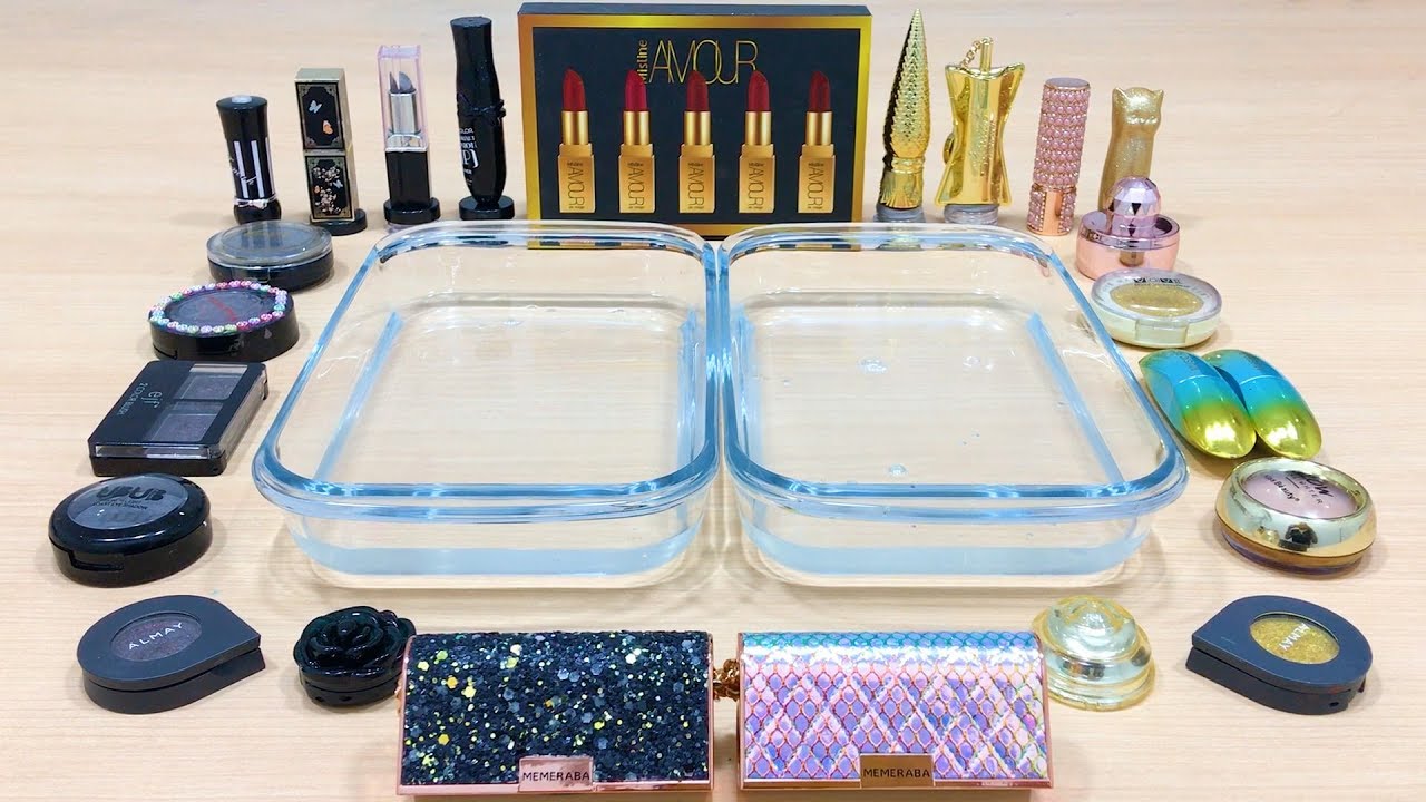 Black vs Gold ! Mixing Makeup Eyeshadow into Clear Slime ! Relaxing Satisfying Videos 