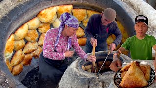 Uzbek street food: how to cook Samarkand samosa,  puff and crispy | Assalom Uzbekistan