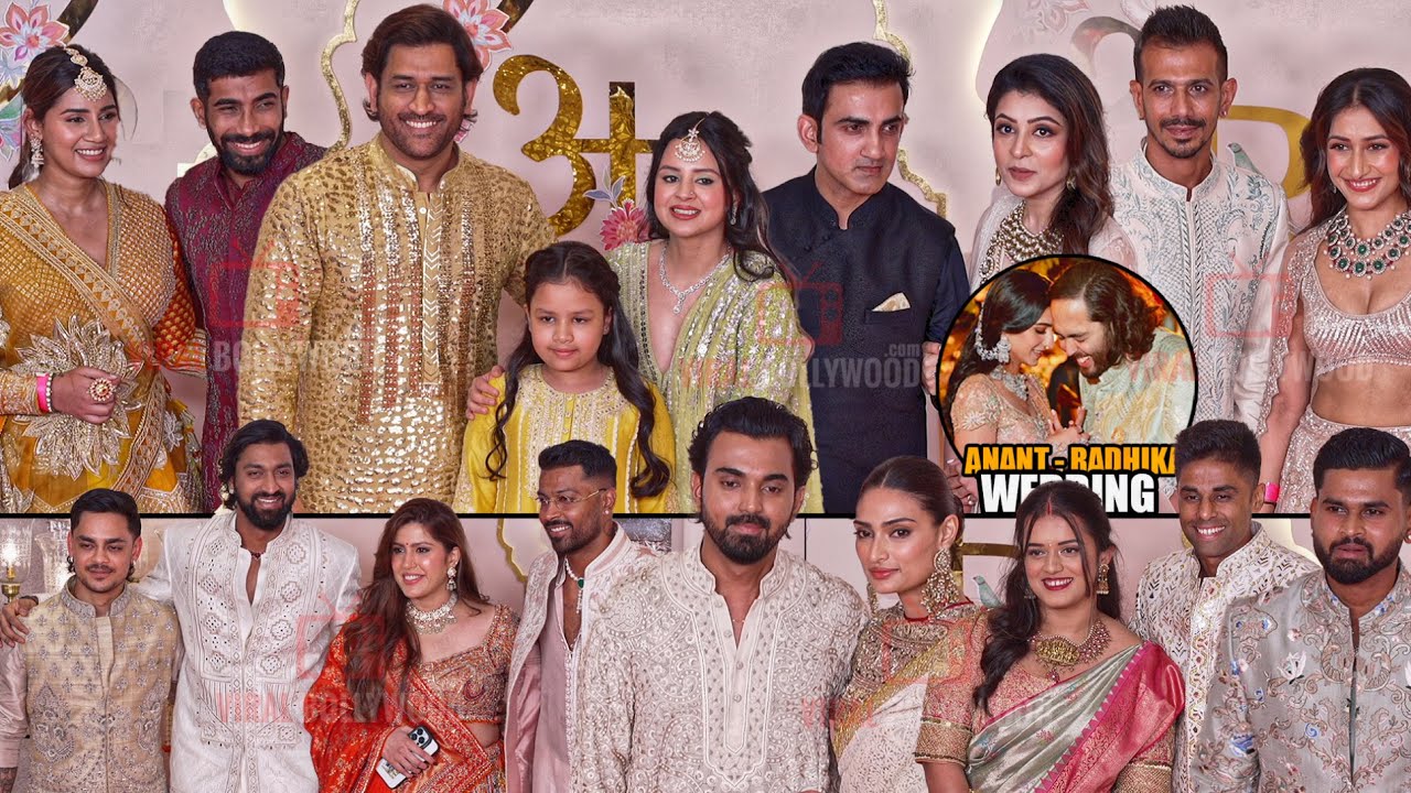 Indian Cricketers with their Wives and Family at Anant Ambani - Radhika Merchant Grand Wedding