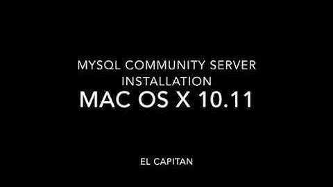 MySQL Community Server Installation on El Capitan