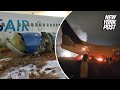 Passengers flee fiery boeing 737 that skidded off runway in senegal