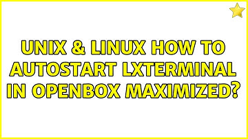Unix & Linux: How to autostart LXterminal in openbox maximized?