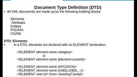 XML DOCUMENT TYPE DEFINITION (DTD)